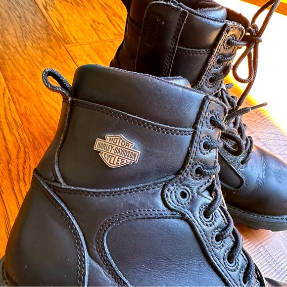 Harley Davidson Men’s Black Leather Motorcycle Boots Size 9 - Picture 7 of 7